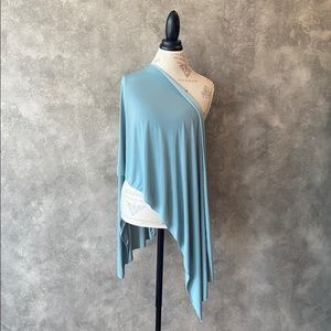 Light Blue Polyester Solid Color Hijab Wrap Scarf